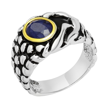 Серебряное кольцо с золотым глиттером