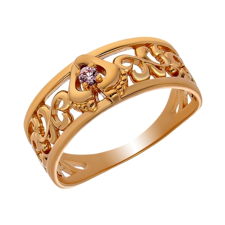 Серебряное кольцо с розовым сапфиром  Жуковский
