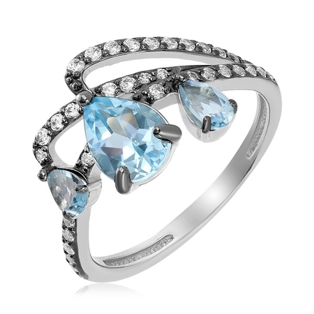 Серебряное кольцо с с топазами  Хабаровск