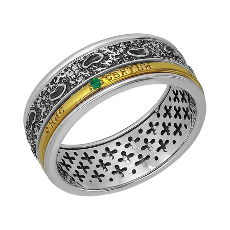 Серебряное кольцо с самоцветами 