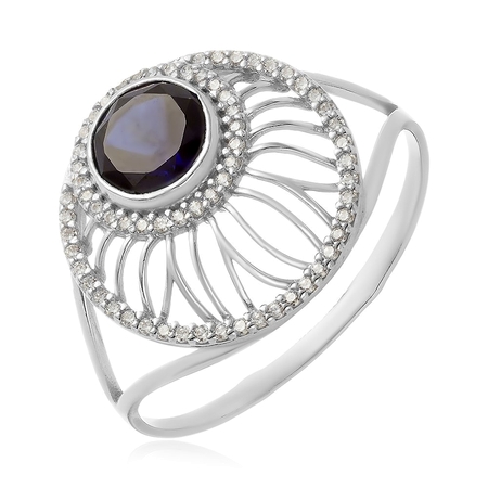 Серебряное кольцо с топазом Swarovski  Барнаул