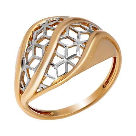 Золотое кольцо с топазами и перламутром