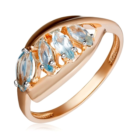 Золотое кольцо с топазами Sky  Александров